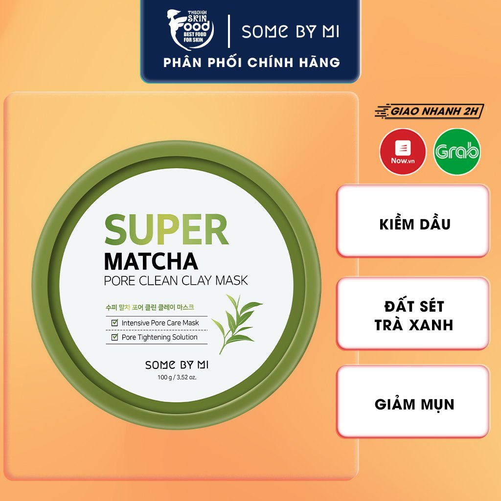 Mặt Nạ Đất Sét Trà Xanh Giúp Làm Sạch, Thu Nhỏ Lỗ Chân Lông Some By Mi Super Matcha Pore Clean Clay Mask 100g