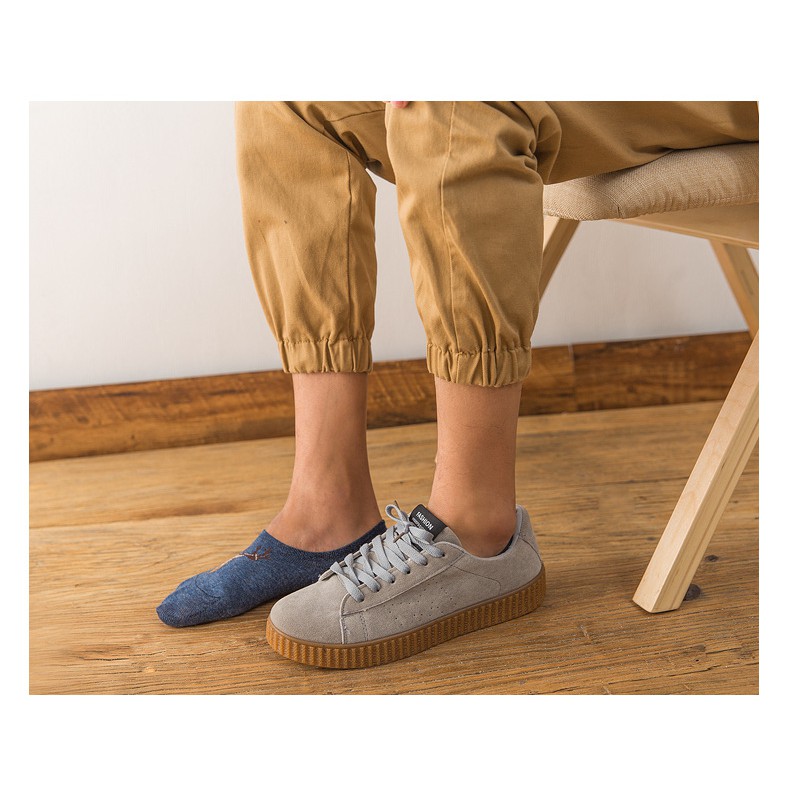 Set 5 Tất lười nam chống trượt Combo 5 Vớ ẩn nam Màu trơn Cotton