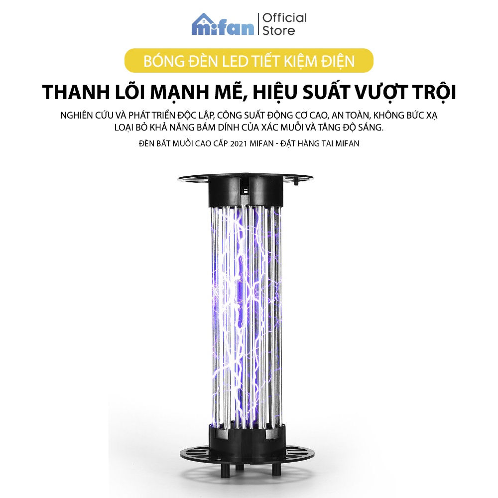 Đèn Bắt Muỗi Cao Cấp 2021 MIFAN -  Đèn LED 11W Công Suất Cao Ánh Sáng Tím 365 Nano Wave Thu Hút Côn Trùng - BH 6 Tháng