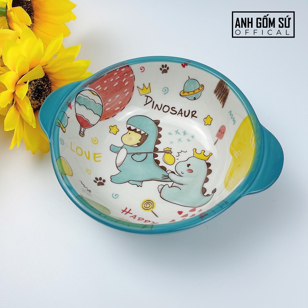 Bát ăn dặm cho bé có quai cầm, hình thú cực kỳ đáng yêu