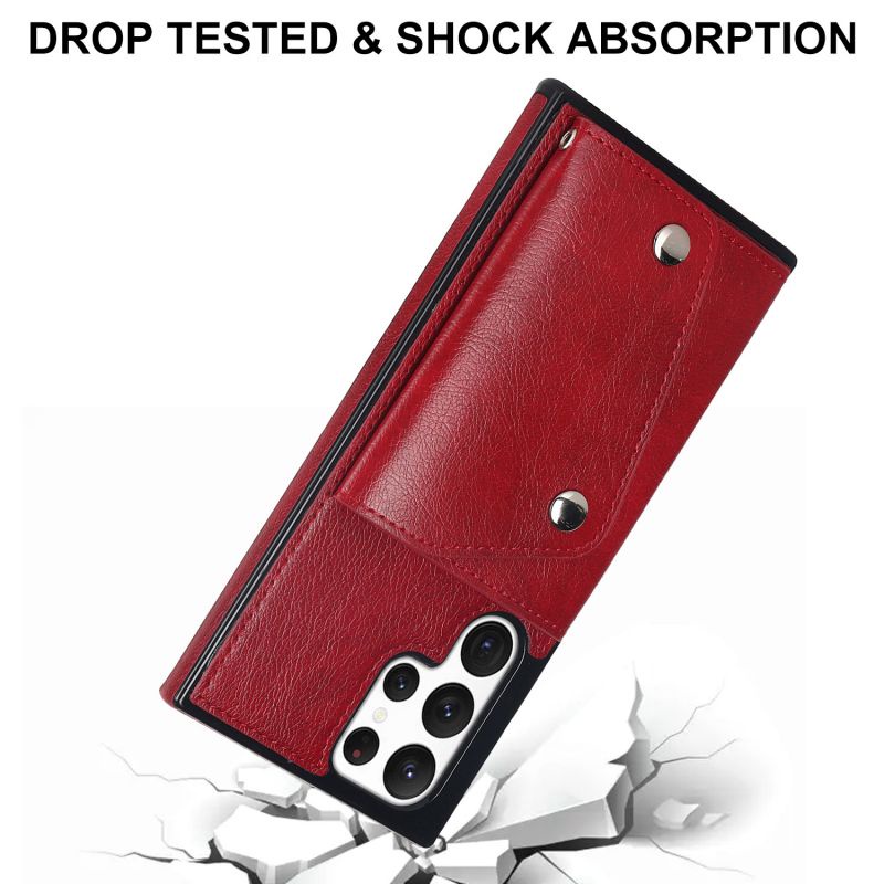 Ốp Điện Thoại Da Kiểu Ví Lật Có Dây Đeo Cho Samsung Note 20 Ultra Note 20 Note10 Note10 Plus Note9 8