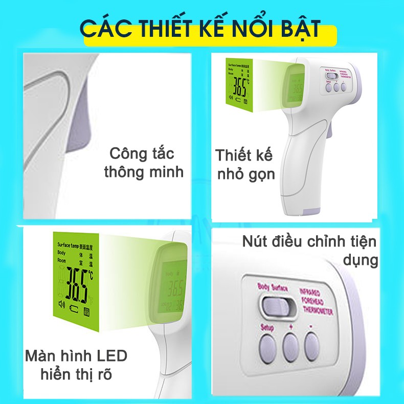 [ HÀNG XỊN NHIỀU CHẾ ĐỘ ĐO ] NHIỆT KẾ HỒNG NGOẠI chính xác-đo trán-đo nước- đo không khí-đo đồ ăn