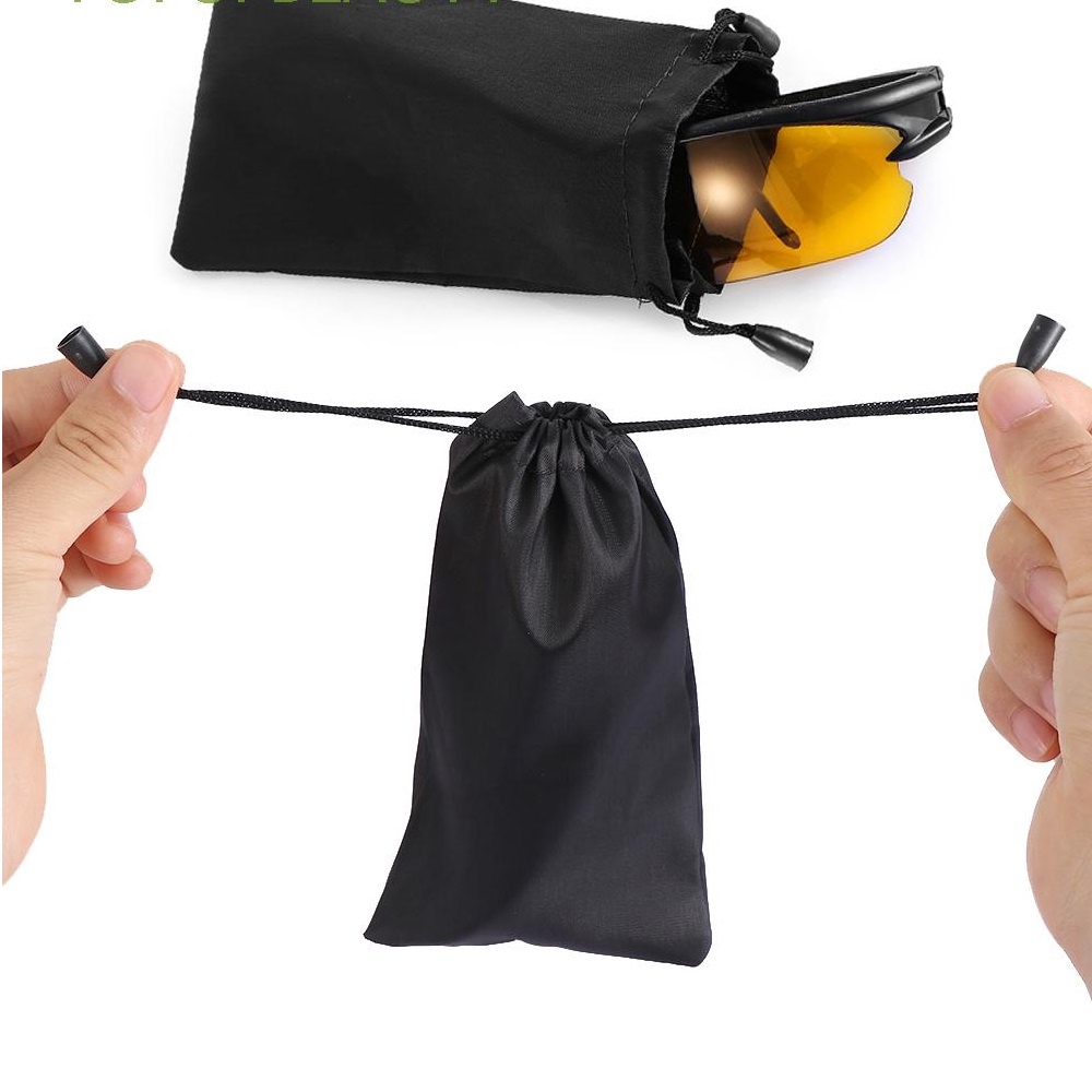 Túi dây rút màu đen tiện dụng đựng mắt kính đồ dùng đa năng hiện đại nhỏ gọn bảo quản đồ đạc cá nhân không bị thất lạc