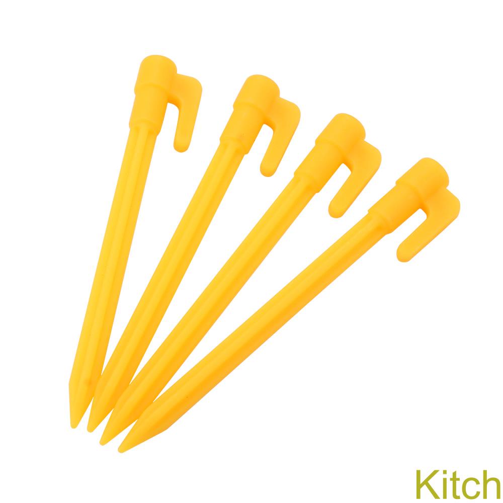 [Kitch]4pcs Yellow Outdoor Stakes Durable Plastic Hold Beach Towel Stakes for Outdoor Camping Picnics on a Blanket or