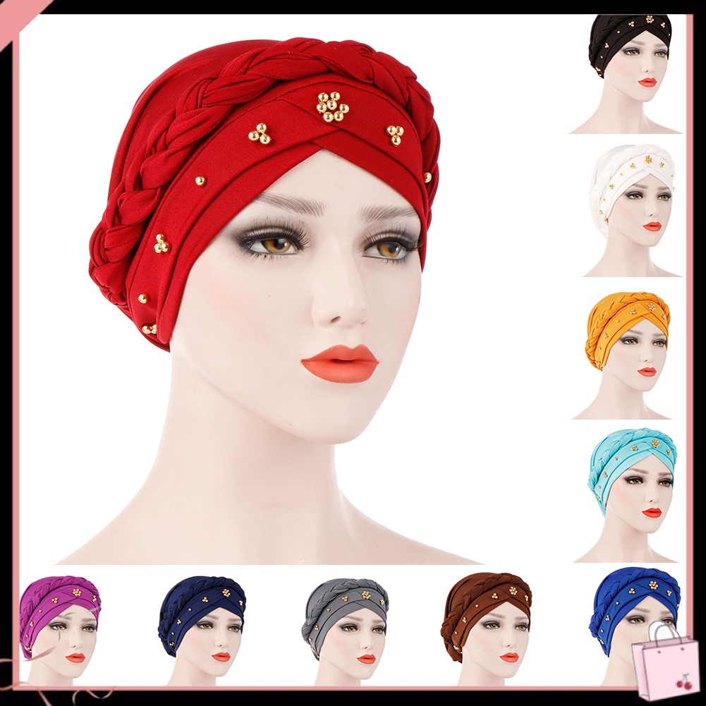 Mũ Turban Lụa Sữa Co Giãn Tốt Không Vành Thời Trang Cho Nữ