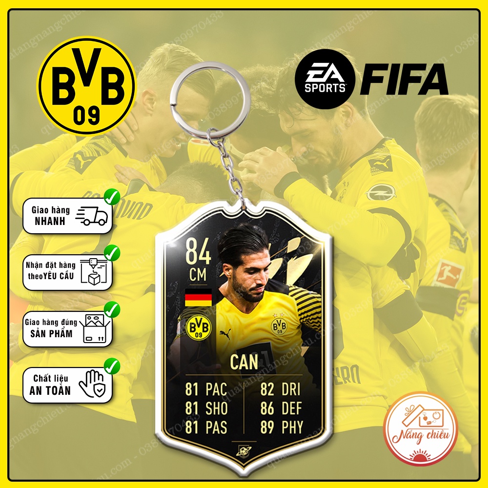 Móc khóa CLB Borussia Dortmund - Thiết kế với mọi nhân vật ☘️MÓC KHÓA THẺ CẦU THỦ☘️