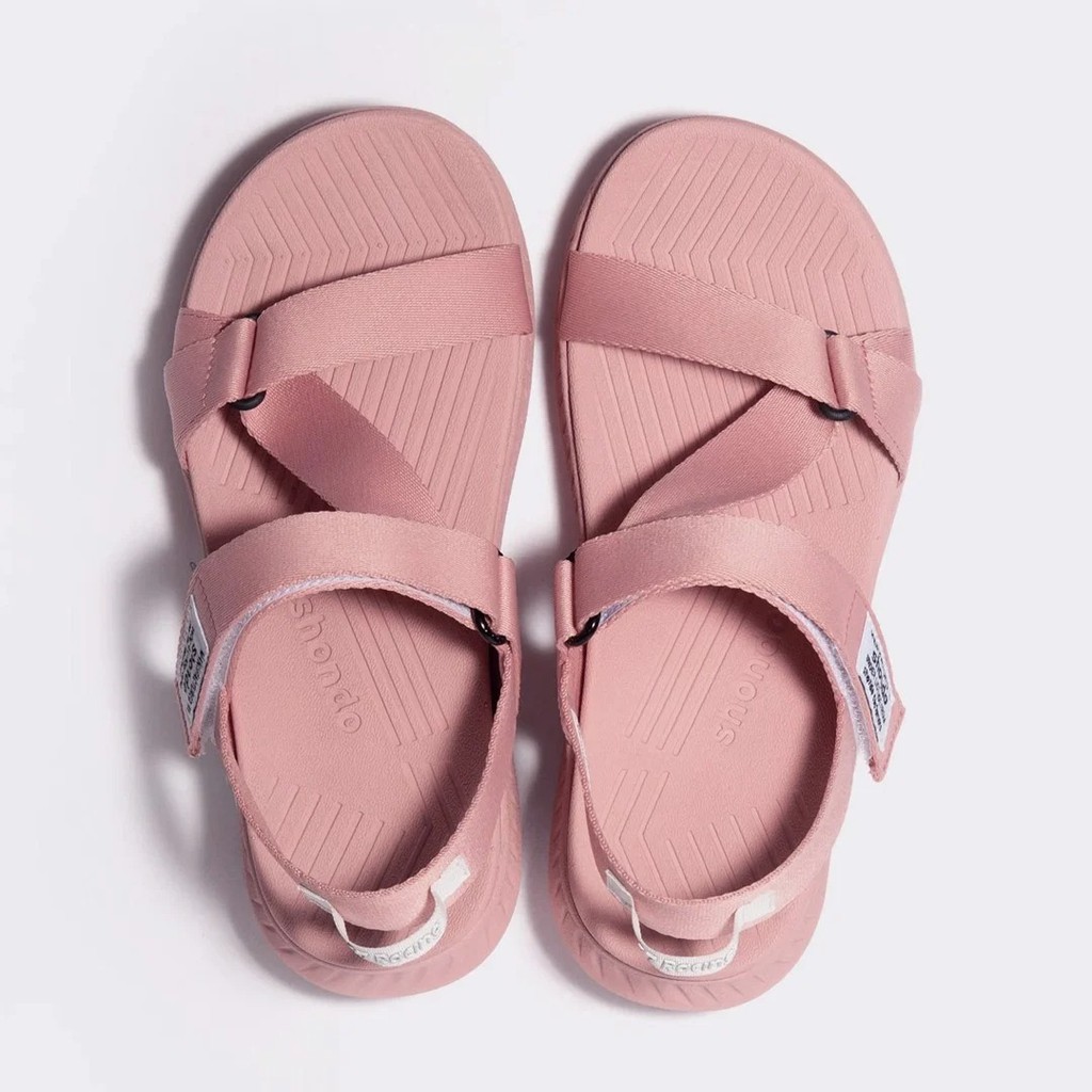 Giày sandal nữ SHONDO màu hồng F7 đế cao hồng nhạt nữ tính - F7R7272