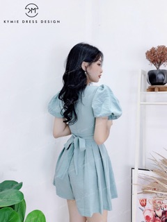Jum cổ V nơ eo