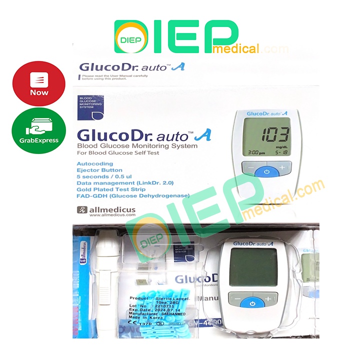 ✅ GlucoDr Auto AGM-4000 – Máy thử đường huyết Gluco Dr Auto AGM-4000 chính hãng, bảo hành 1 đổi 1 trọn đời (Hàn Quốc)