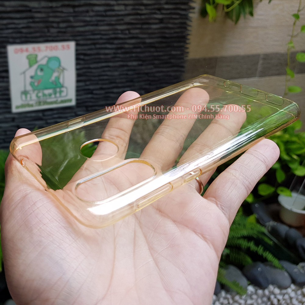 [Loại Tốt] Ốp lưng Samsung A8s/ A9 Pro 2019 Silicon Vàng Nhạt Trong Suốt