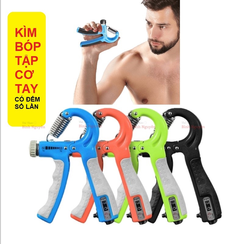 Kìm bóp tập cơ tay chữ R - có đếm số - ko đếm số, điều chỉnh lực 5-60kg BỀN ĐẸP tiện lợi dụng cụ tập gym ngón tay cổ tay