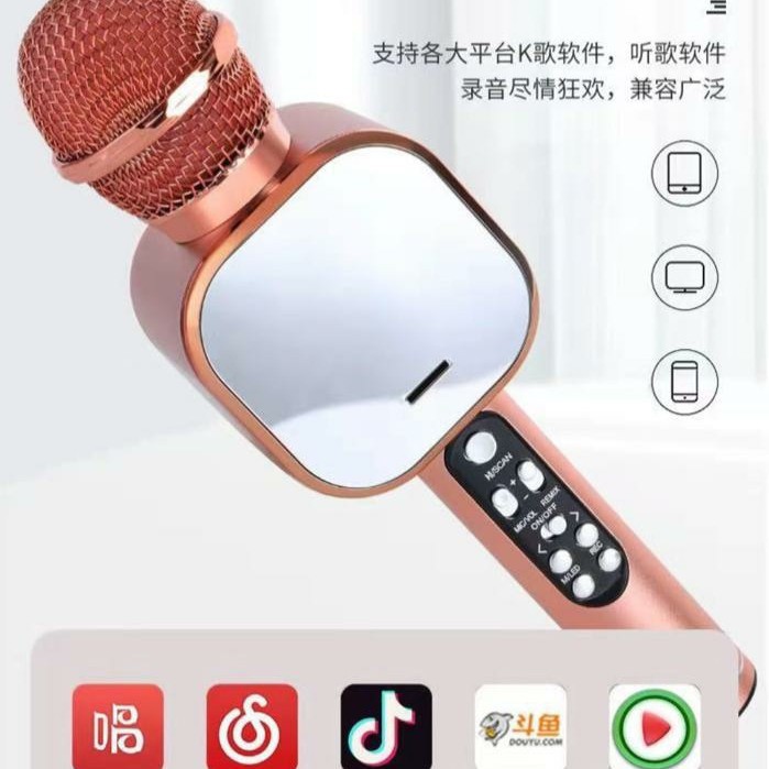 Micro Karaoke Bluetooth Không Dây Q009 Âm Thanh 3D Có Đèn LED - Hỗ trợ ghi âm