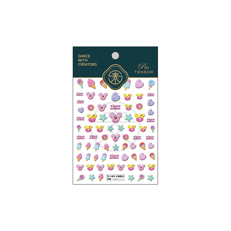 Miếng Dán Trang Trí Móng Tay Họa Tiết Hoạt Hình Dễ Thương TS-1402