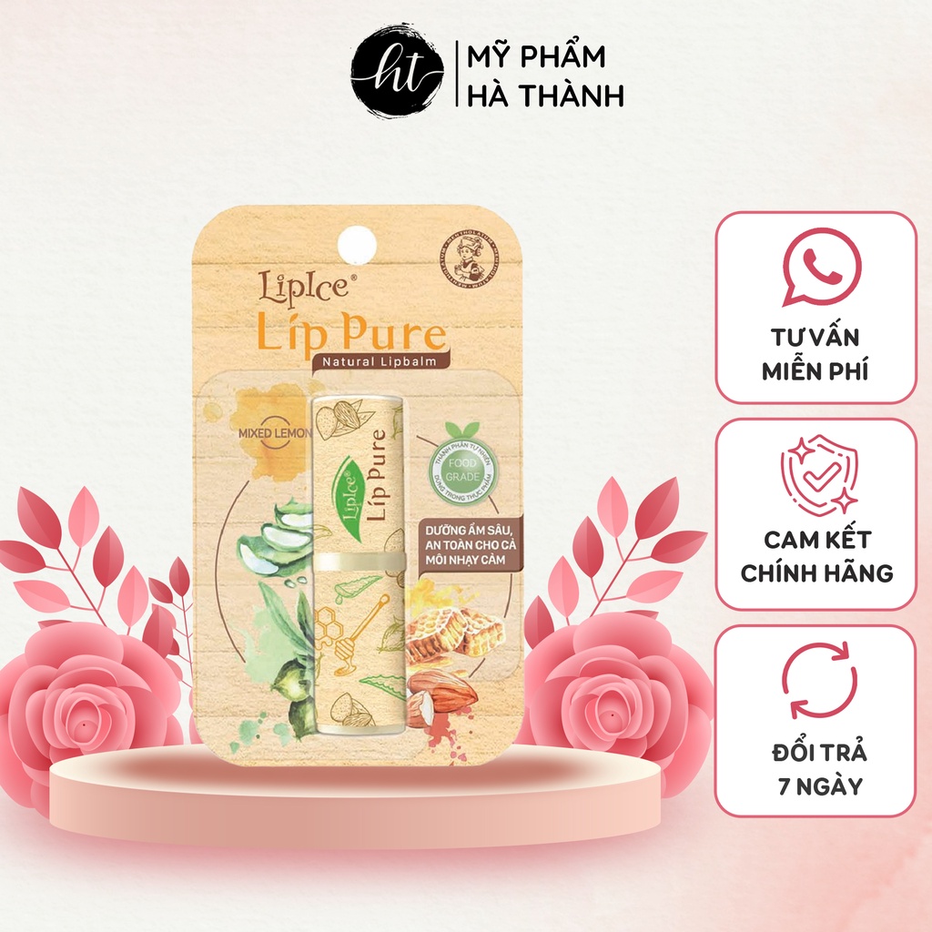 Son Dưỡng Không Màu LipIce Lip Pure 4g Hàng Chính Hãng Mềm Môi Dưỡng Ẩm Mịn Màng - HT108