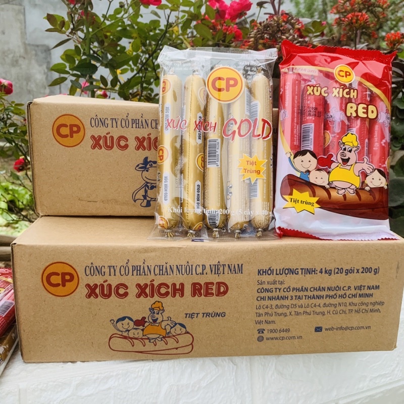 Thùng xúc xích CP ăn liền vị heo, bò