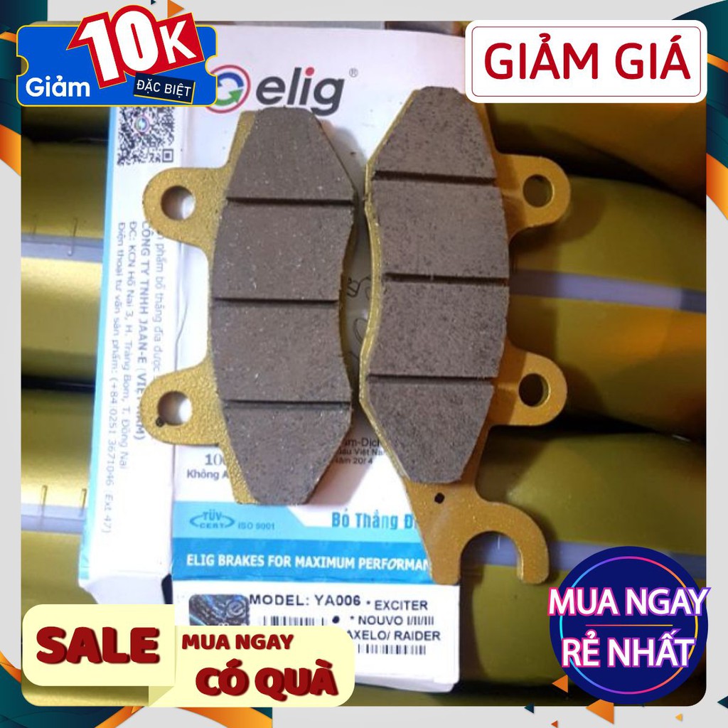 Miễn phí vận chuyển 50k - Má phanh trước ELIG Jupiter Exciter 135 5 số, Raider Axelo Nouvo123...