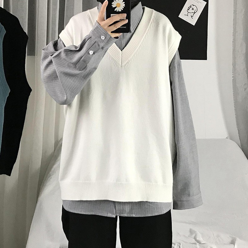 Áo len Gi lê Nam cổ V phong cách Hàn Quốc
