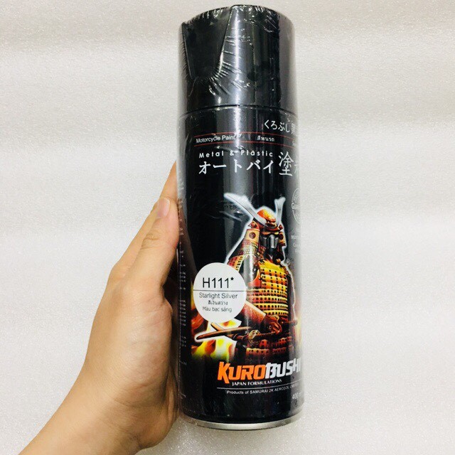 Sơn xịt Samurai - H111 MÀU BẠC SÁNG 400ML
