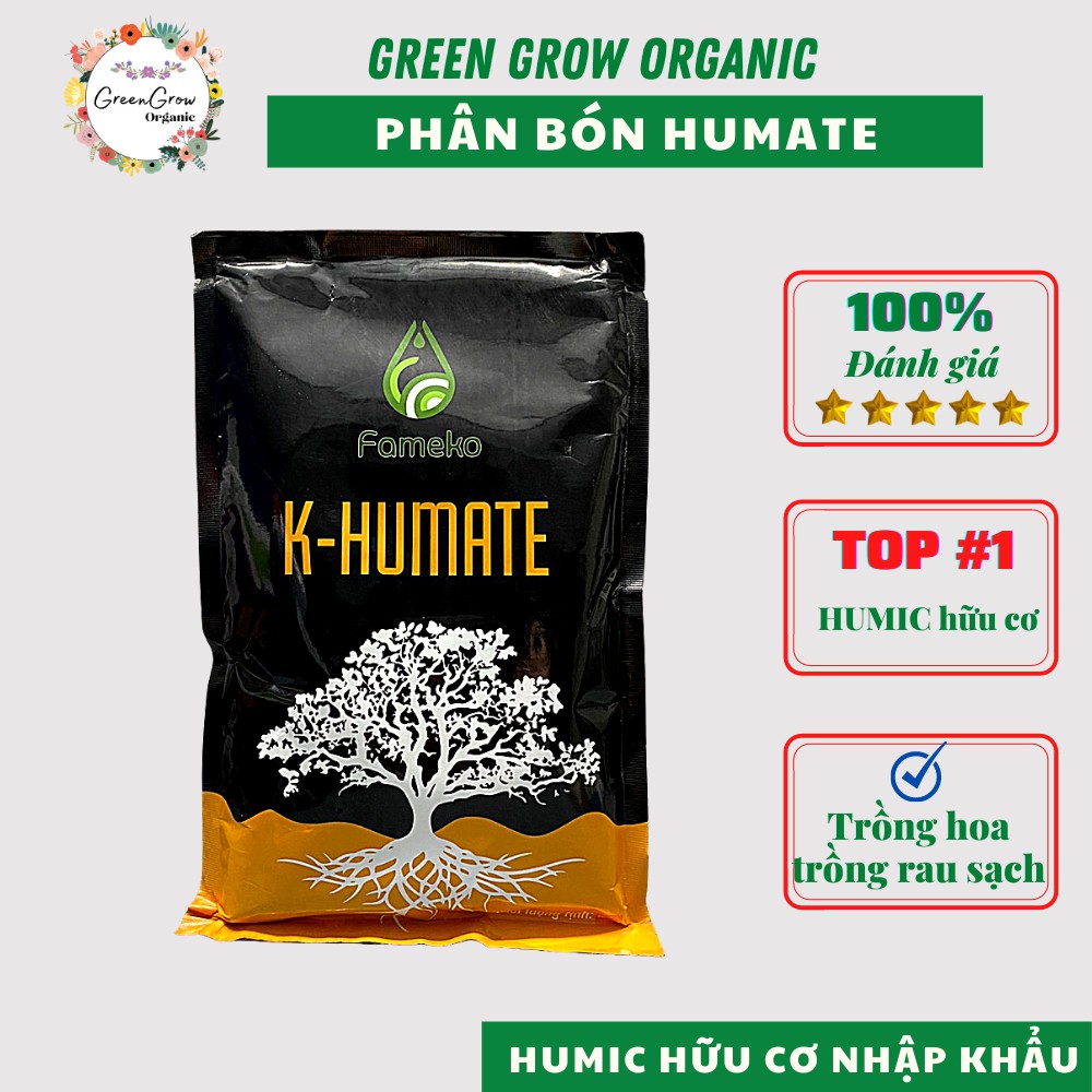 Phân bón hữu cơ Super KaIi Humate loại phân bón hữu cơ humic cho rau sạch hoa hồng cây ăn quả MS132 GREEN GROW