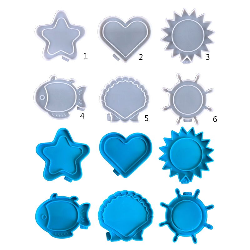 Khuôn Silicone Hình Vỏ Sò / Mặt Trời / Ngôi Sao Dùng Làm Trang Sức Diy
