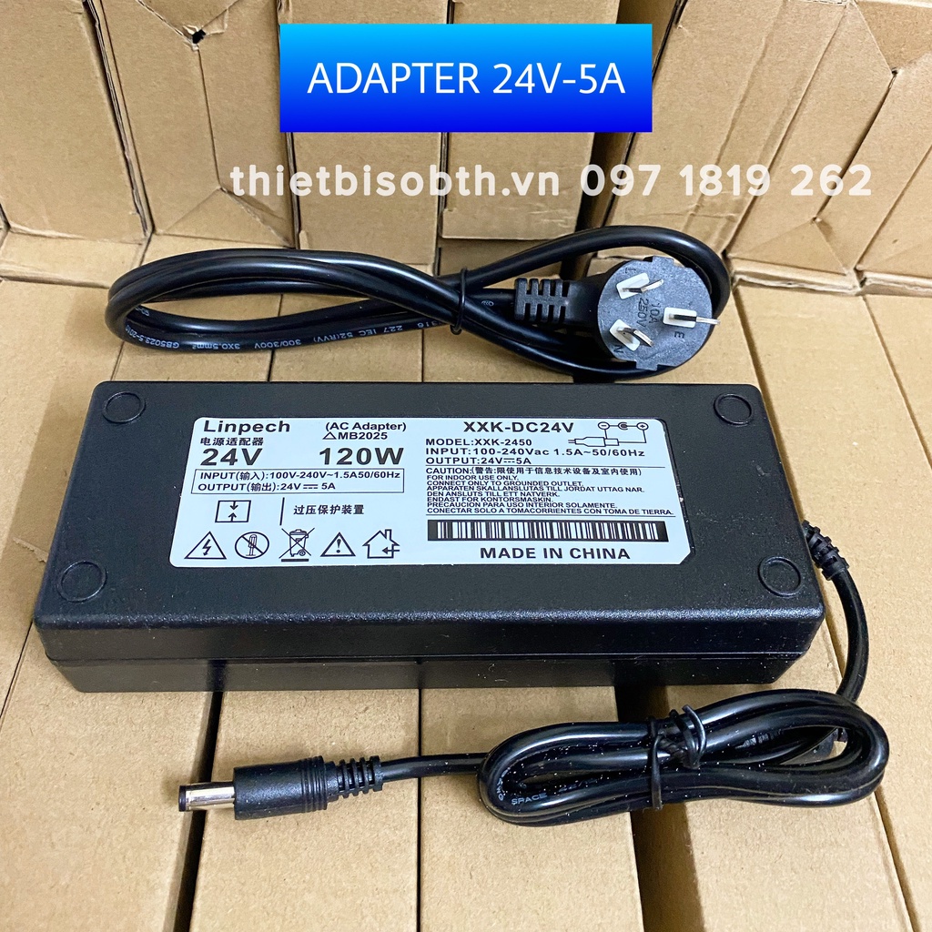 Nguồn 24V2A -5A  adapter 24v 5a dùng cho thiết bị camera, máy in mã vạch, máy in , máy bơm công suất v.vv