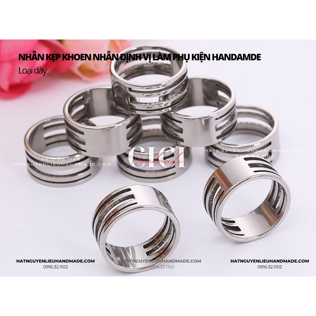 Nhẫn kẹp khoen trang sức mạ inox dày Cici Handmade nguyên liệu DIY hạt đính kết dụng cụ