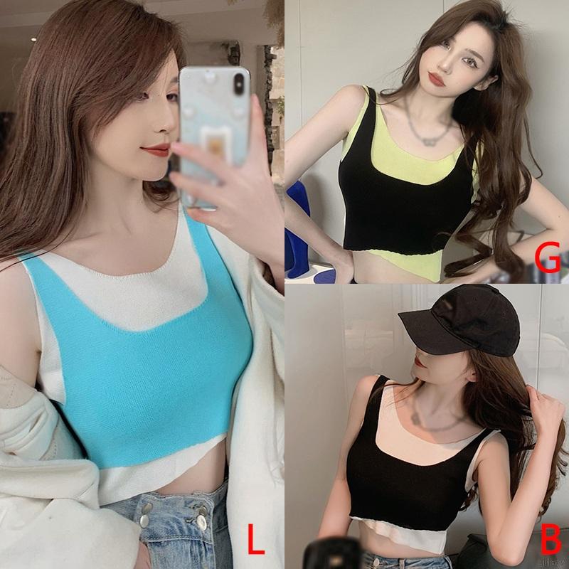 Áo sát nách dáng lưng không tay phối màu sắc thời trang nữ tính