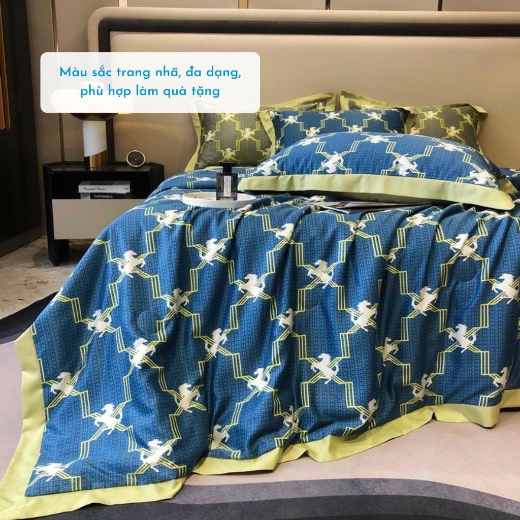 Chăn hè lụa thái trần bông cao cấp, chăn lụa mùa hè thu mềm mát size 2mx2m2