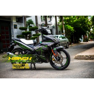 Tem Exciter 150 Mẫu Đen Viền Chỉ Xanh