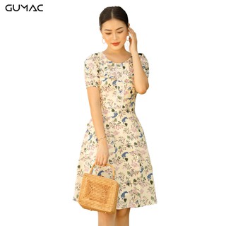 Đầm hoa phối đăng ten GUMAC MS08952_KEM