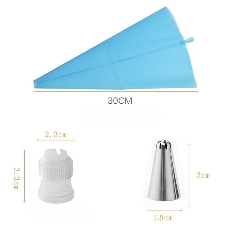 Bộ 52 phụ kiện trang trí bánh kem gồm 48 vòi bắt bông kem+túi đựng kem+2 đầu gắn vòi kèm hộp đựng tiện dụng