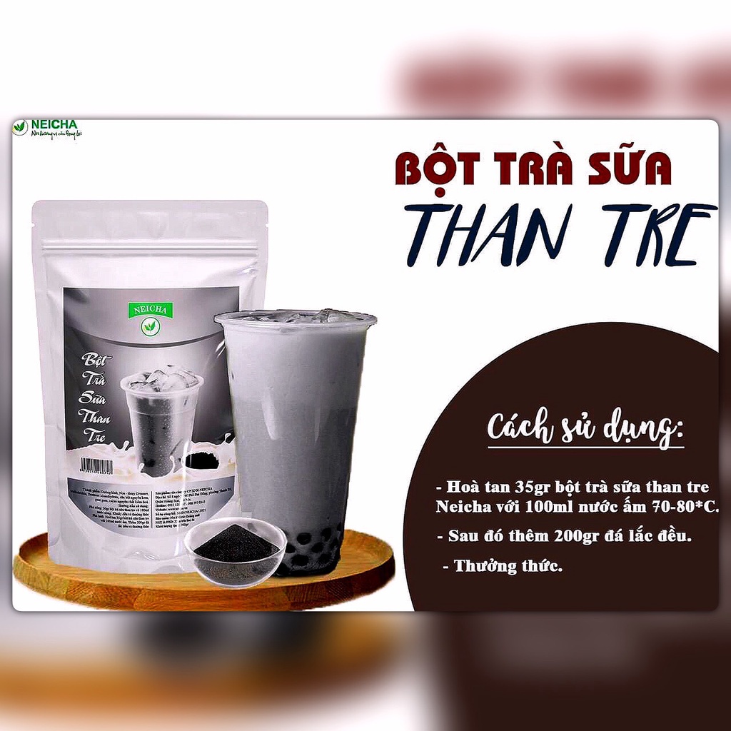 Bột trà sữa than tre pha sẵn Neicha gói 1kg, trà sữa pha sẵn vị than tre mới thơm ngon đậm vị (Gói 1kg/30 ly)