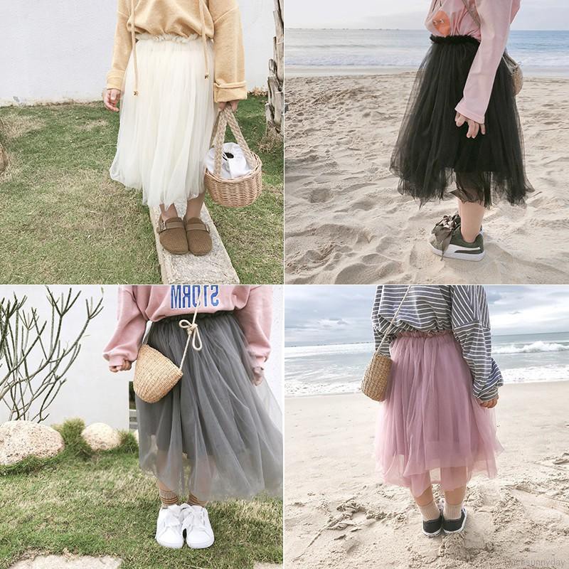 Chân váy Tutu phối lưới nhiều lớp cho bé gái
