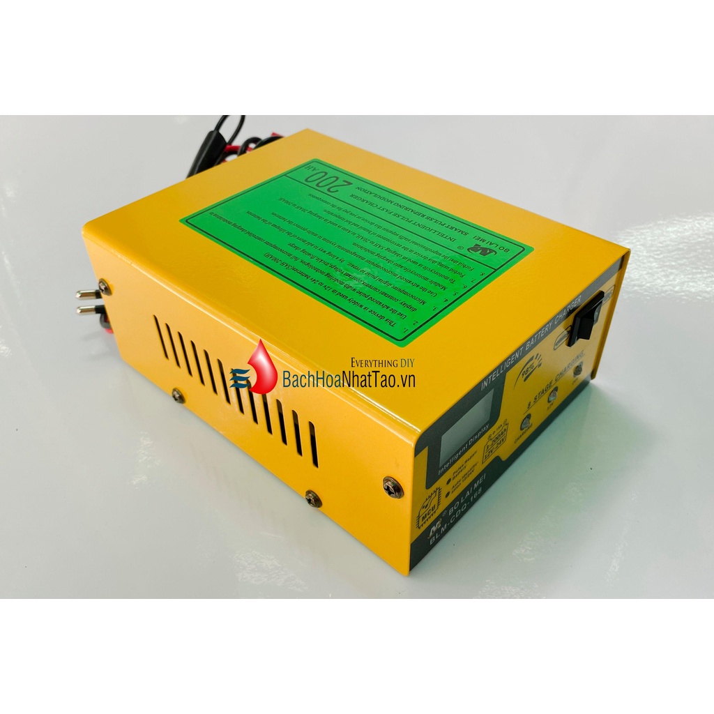 Sạc ắc quy 12v/24v 3AH - 200ah BT-168 máy sạc bình xe máy ôtô xe tải thông minh tự động ngắt khi đầy