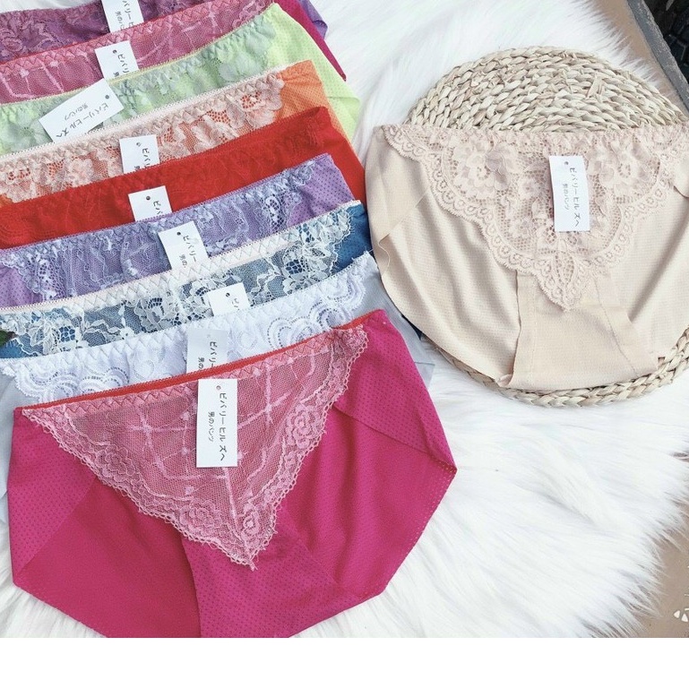 Set 10 quần lót đúc su thông hơi pha ren sexy