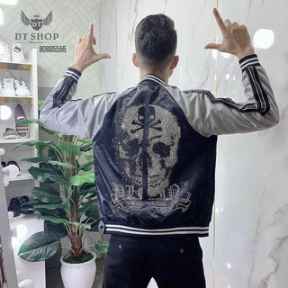 Áo khoác cổ Bomber[Phi líp] đính đá CAO CẤP 2020