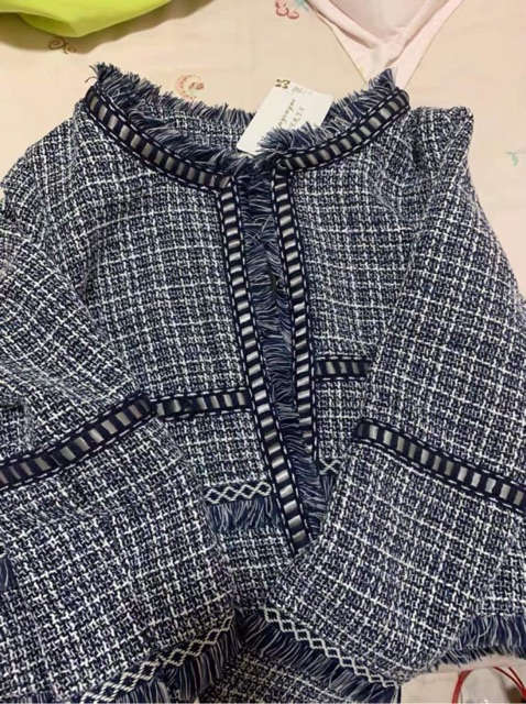Áo khoác dạ tweed tua rua dáng ngắn hàng Qc( ảnh thật 3-7) | BigBuy360 - bigbuy360.vn