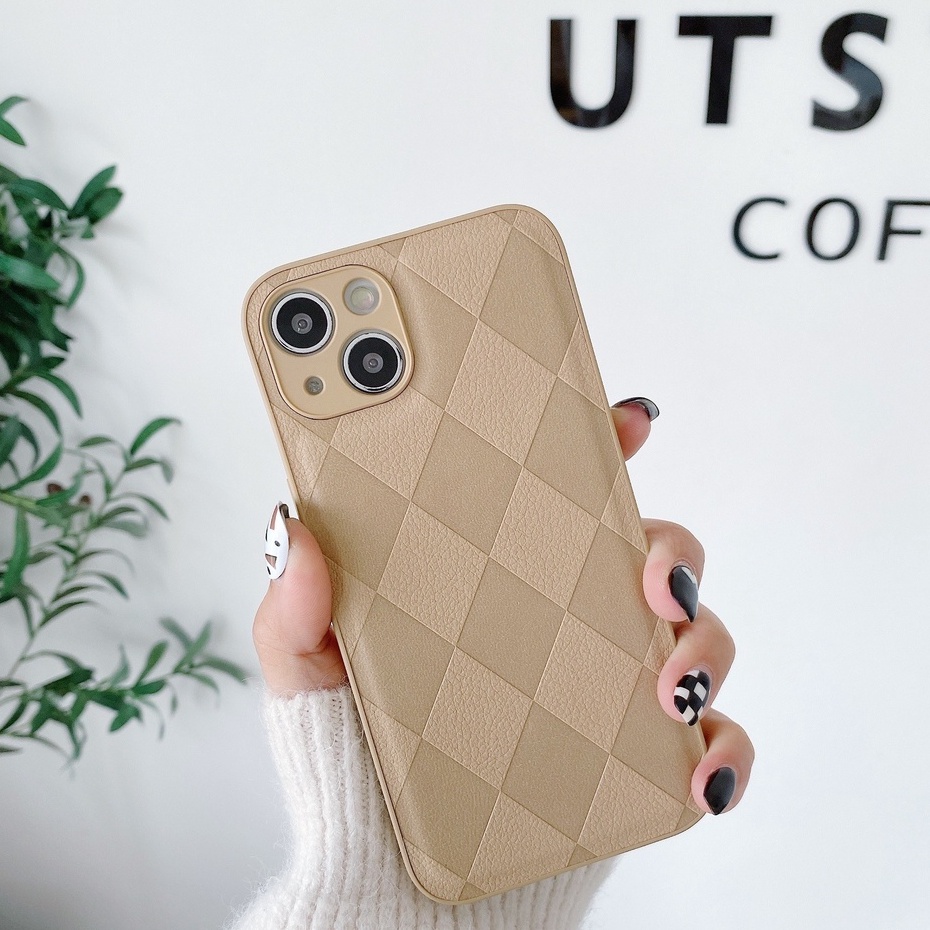 Ốp lưng iPhone Giả Da Hình Quả Trám Bảo Vệ Cam cho iPhone 13 Pro Max 12 Pro Max 11 Pro Max - MIKA STUDIO