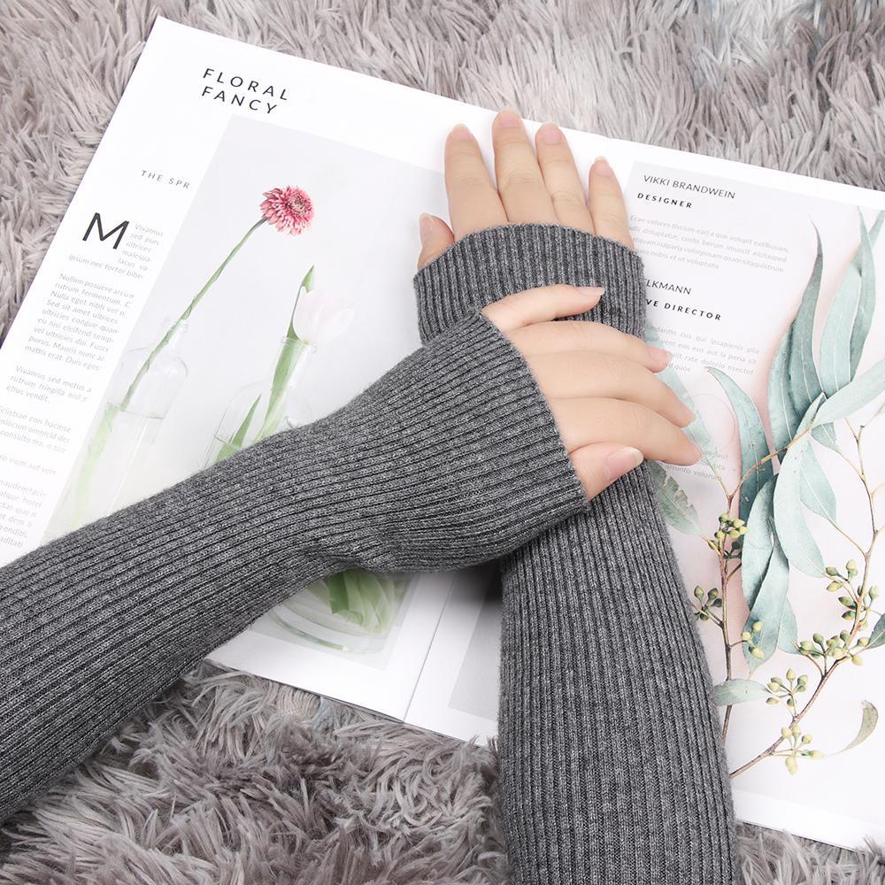 Găng Tay Len Cashmere Không Ngón Cho Nữ