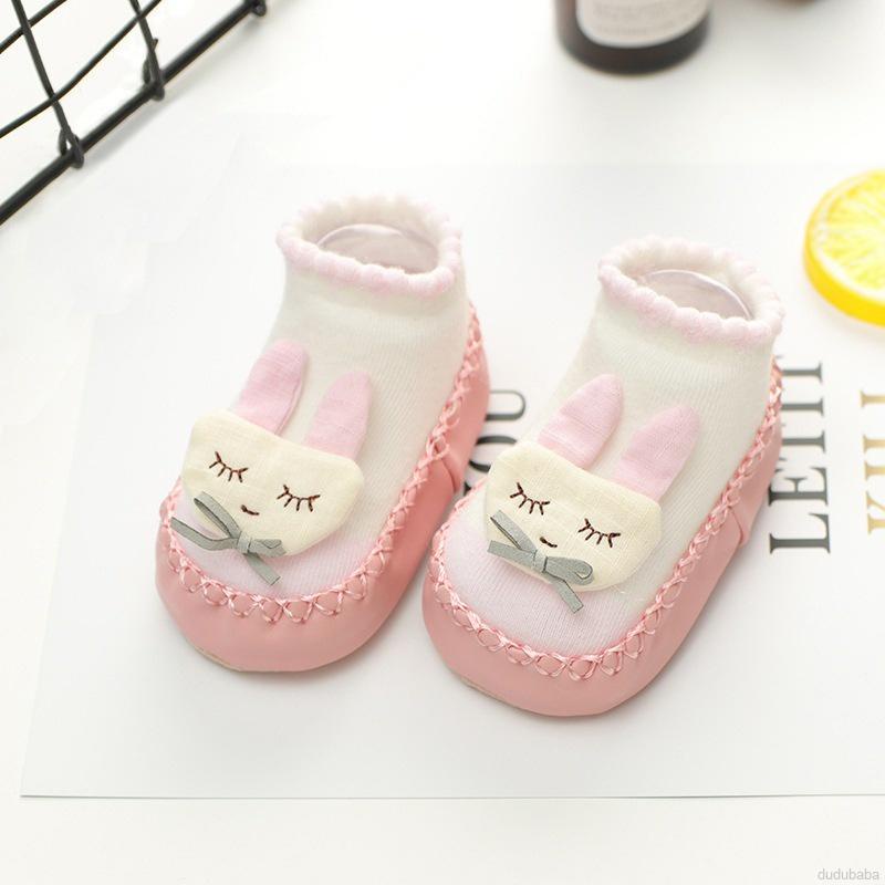 Giày cotton đế mềm chống trượt họa tiết hoạt hình dành cho bé tập đi