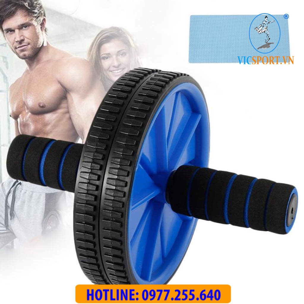 Bánh xe lăn 5 trong 1 hỗ trợ luyện tập thể hình (Tặng Đệm Lót Gối) - Vicsportvn