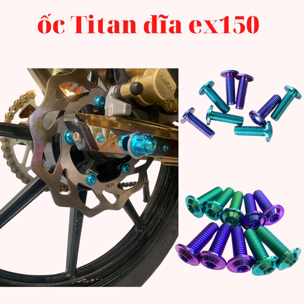 ốc titan gắn đĩa trước sau xe exciter 150 2 màu lục bảo tím hàng chất lượng cao cuongtoshiro