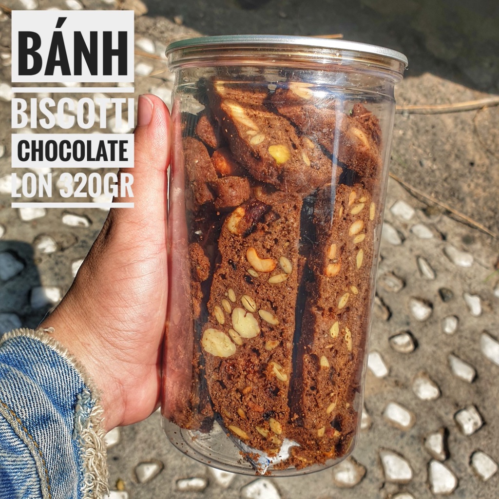 Bánh Biscotti Nguyên Cám Ngủ Cốc Vị Chocolate - Lon 320gr