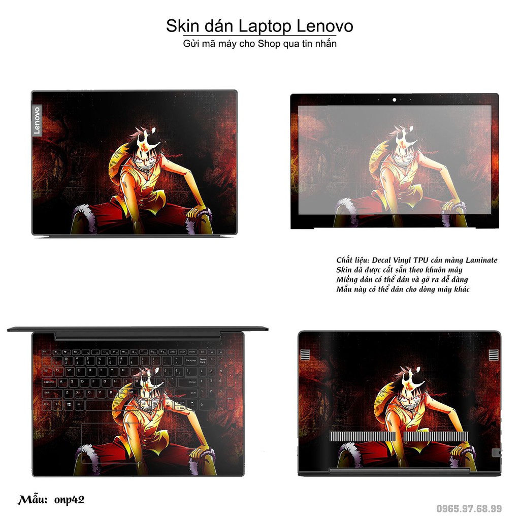 Skin dán Laptop Lenovo in hình One Piece _nhiều mẫu 24 (inbox mã máy cho Shop)