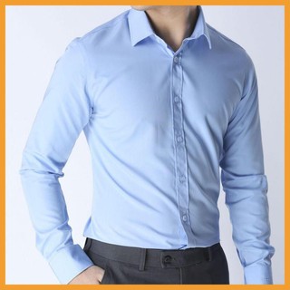 Áo sơmi nam dài tay áo sơ mi nam vải lụa nến không nhăn thời trang cao cấp