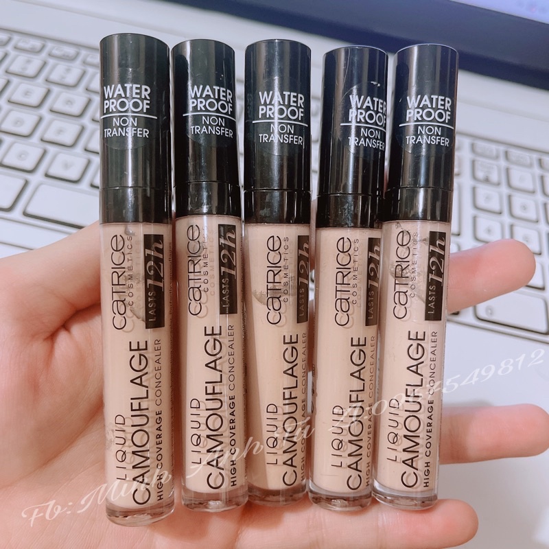 Kem che khuyết điểm dạng lỏng Catrice Tone Sáng Camouflage Concealer Liquid chống trôi