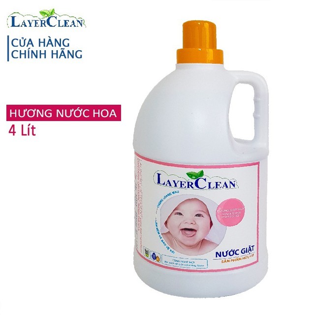 {Organic} Nước Giặt Hữu Cơ Layer Clean Hương Nước Hoa Poppy Coach Can 4L Thân Thiện Với Môi Trường An Toàn Cho Da Bé