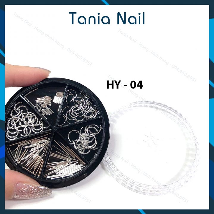 Charm Kim Loại Nail Set 6 Phụ Kiện Kim Loại