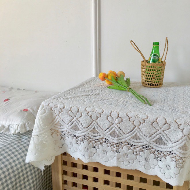 (CÓ SẴN) KHĂN TRẢI BÀN VINTAGE  🍎 Khăn trải bàn ren hình chữ nhật decor phòng khách, phòng ngủ