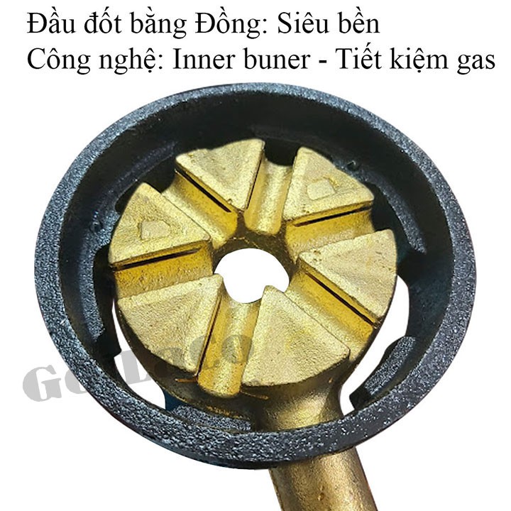 Bộ bếp gas bán công nghiệp khè sogo 4 lò gồm van dây